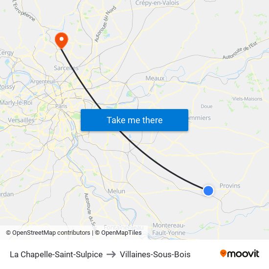 La Chapelle-Saint-Sulpice to Villaines-Sous-Bois map