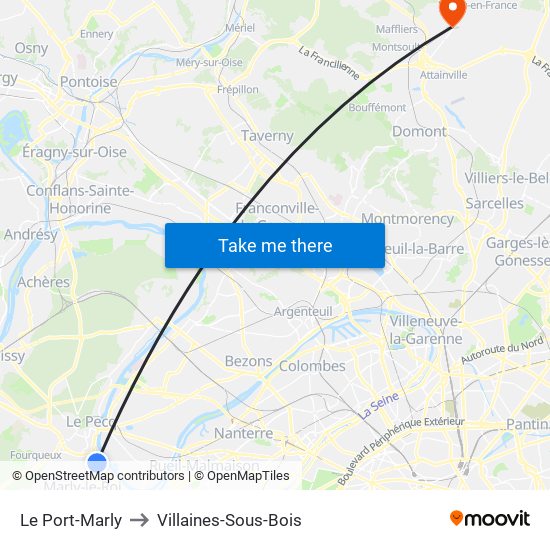Le Port-Marly to Villaines-Sous-Bois map