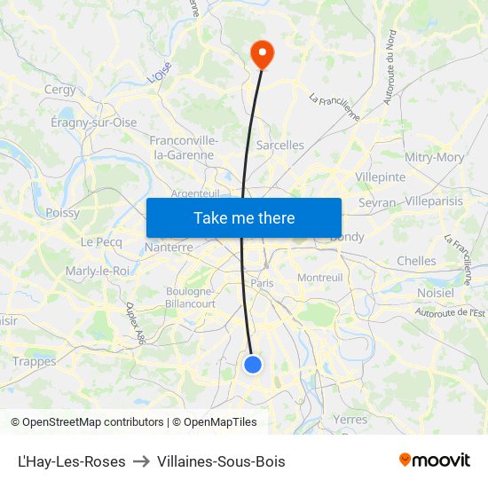 L'Hay-Les-Roses to Villaines-Sous-Bois map