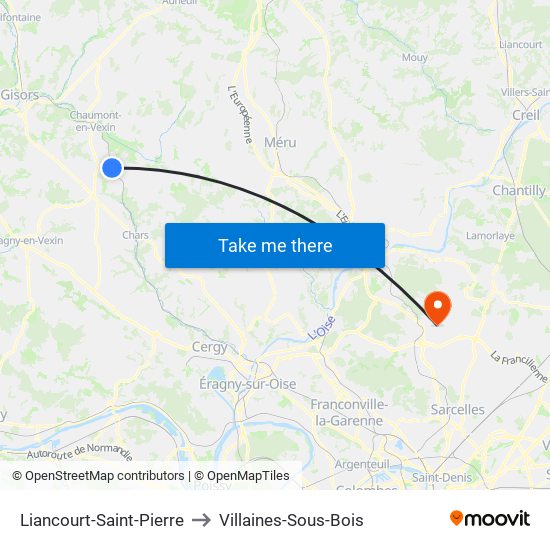 Liancourt-Saint-Pierre to Villaines-Sous-Bois map
