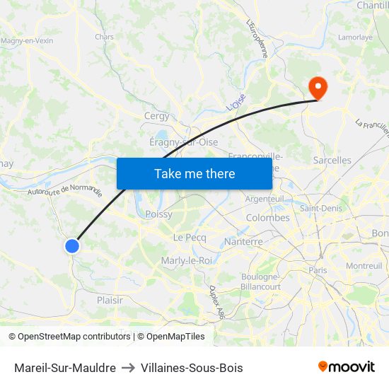 Mareil-Sur-Mauldre to Villaines-Sous-Bois map