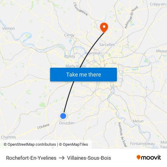 Rochefort-En-Yvelines to Villaines-Sous-Bois map