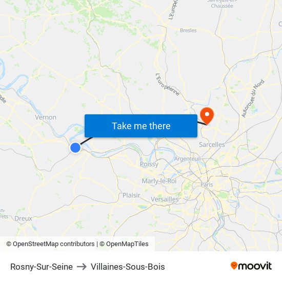 Rosny-Sur-Seine to Villaines-Sous-Bois map