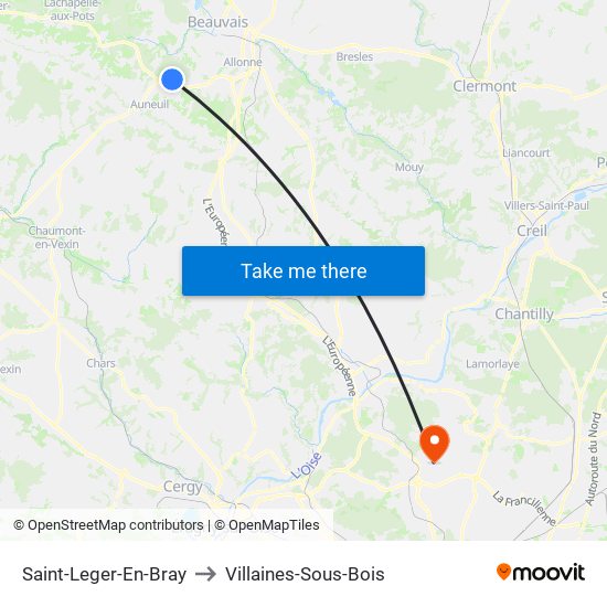 Saint-Leger-En-Bray to Villaines-Sous-Bois map