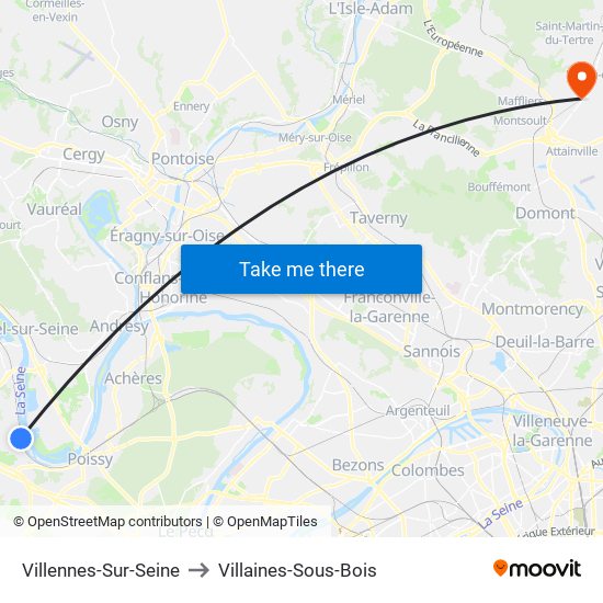 Villennes-Sur-Seine to Villaines-Sous-Bois map