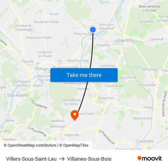 Villers-Sous-Saint-Leu to Villaines-Sous-Bois map