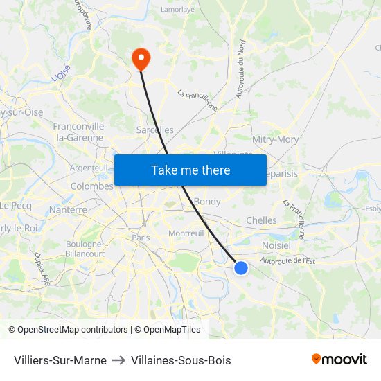 Villiers-Sur-Marne to Villaines-Sous-Bois map