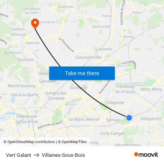 Vert Galant to Villaines-Sous-Bois map