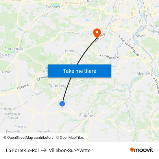 La Foret-Le-Roi to Villebon-Sur-Yvette map