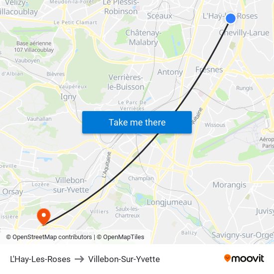 L'Hay-Les-Roses to Villebon-Sur-Yvette map