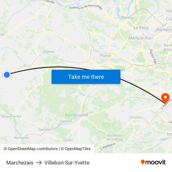 Marchezais to Villebon-Sur-Yvette map