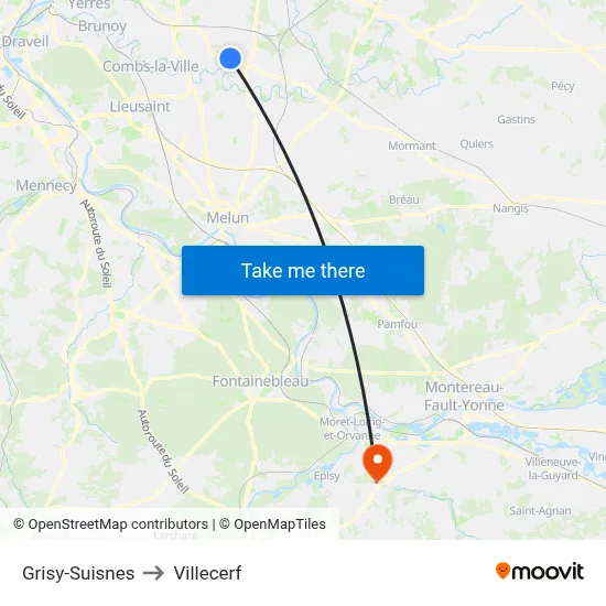 Grisy-Suisnes to Villecerf map