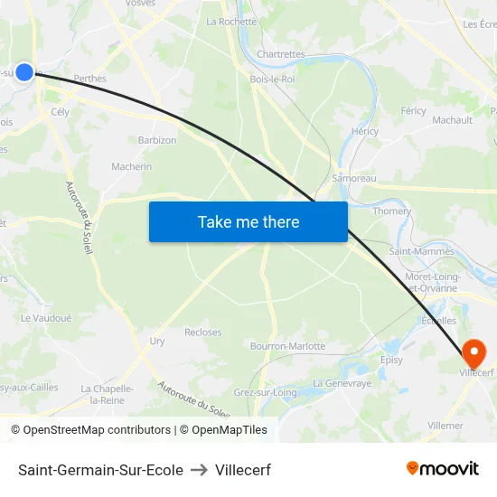 Saint-Germain-Sur-Ecole to Villecerf map
