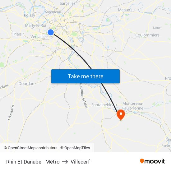 Rhin Et Danube - Métro to Villecerf map