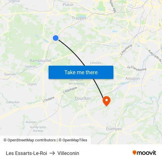 Les Essarts-Le-Roi to Villeconin map