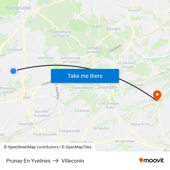 Prunay-En-Yvelines to Villeconin map