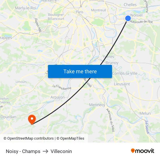 Noisy - Champs to Villeconin map