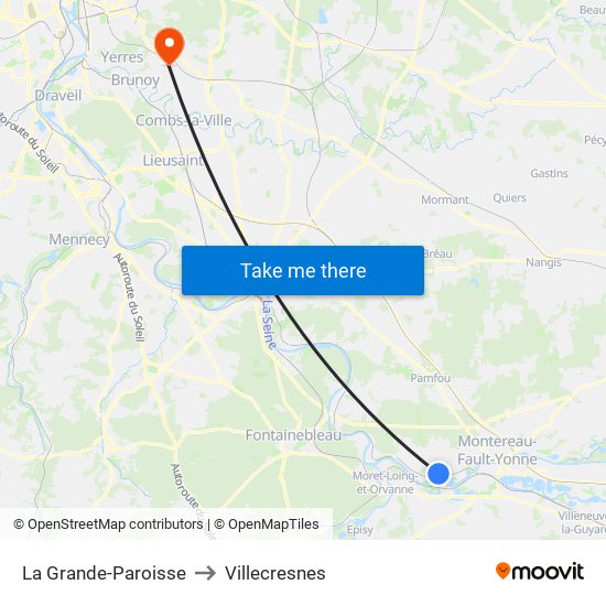La Grande-Paroisse to Villecresnes map