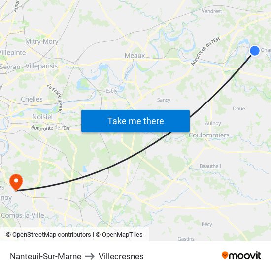 Nanteuil-Sur-Marne to Villecresnes map