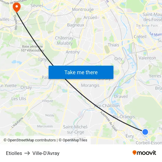 Etiolles to Ville-D'Avray map