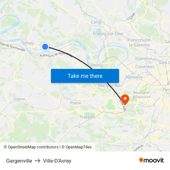 Gargenville to Ville-D'Avray map