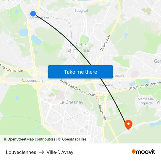 Louveciennes to Ville-D'Avray map