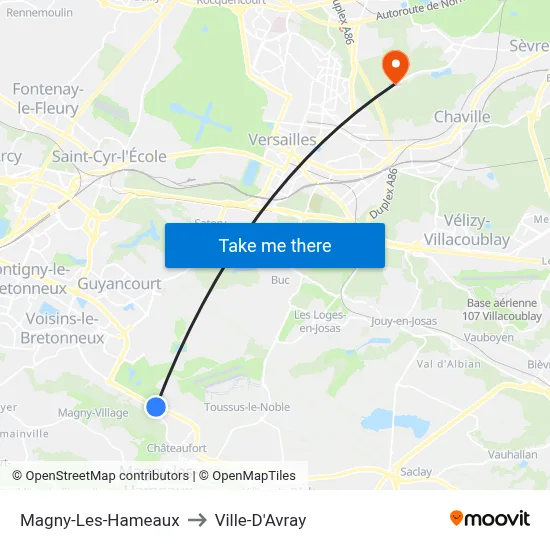 Magny-Les-Hameaux to Ville-D'Avray map