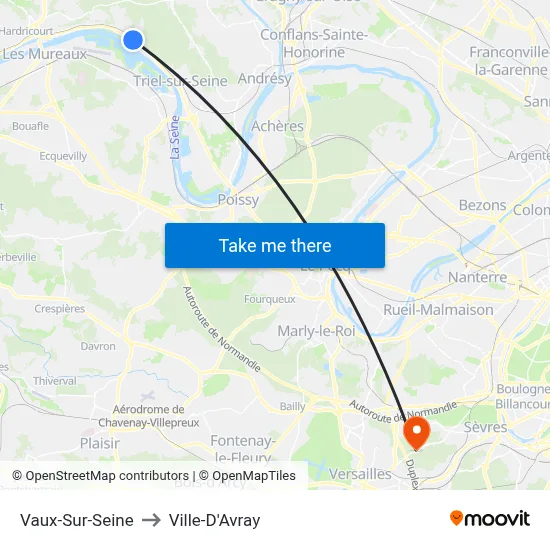 Vaux-Sur-Seine to Ville-D'Avray map