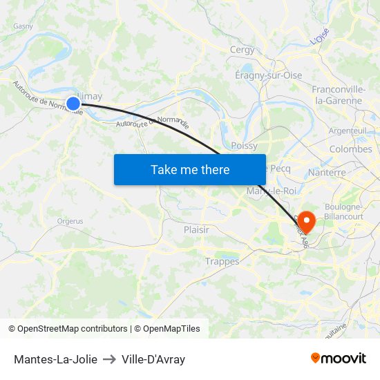 Mantes-La-Jolie to Ville-D'Avray map