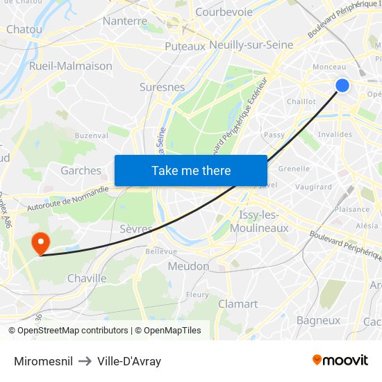 Miromesnil to Ville-D'Avray map