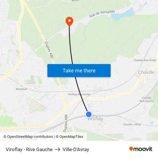 Viroflay - Rive Gauche to Ville-D'Avray map