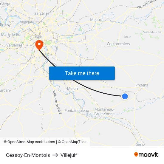 Cessoy-En-Montois to Villejuif map