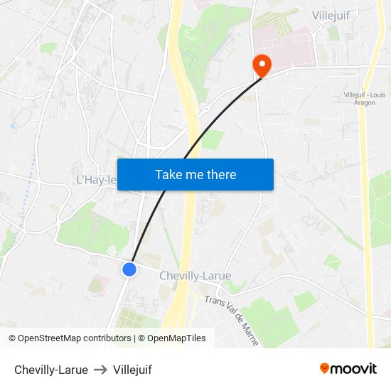 Chevilly-Larue to Villejuif map