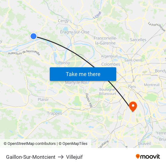 Gaillon-Sur-Montcient to Villejuif map