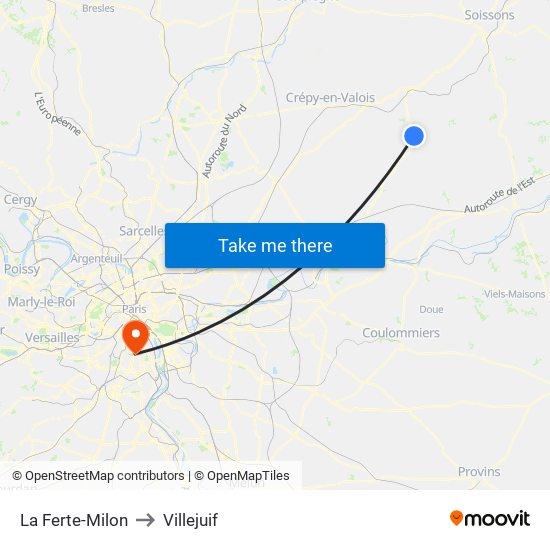 La Ferte-Milon to Villejuif map