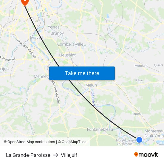 La Grande-Paroisse to Villejuif map