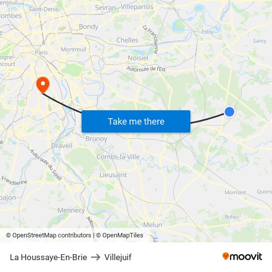 La Houssaye-En-Brie to Villejuif map