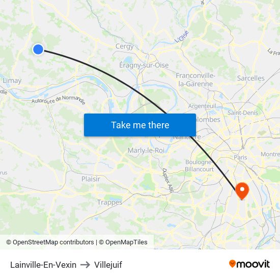 Lainville-En-Vexin to Villejuif map