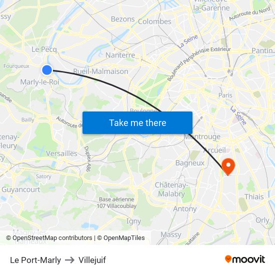 Le Port-Marly to Villejuif map