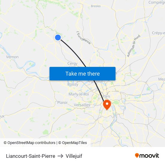 Liancourt-Saint-Pierre to Villejuif map