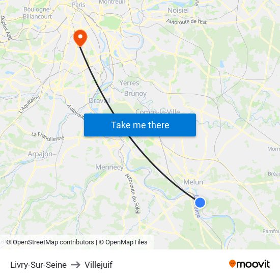 Livry-Sur-Seine to Villejuif map