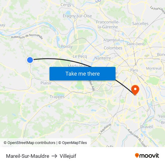 Mareil-Sur-Mauldre to Villejuif map