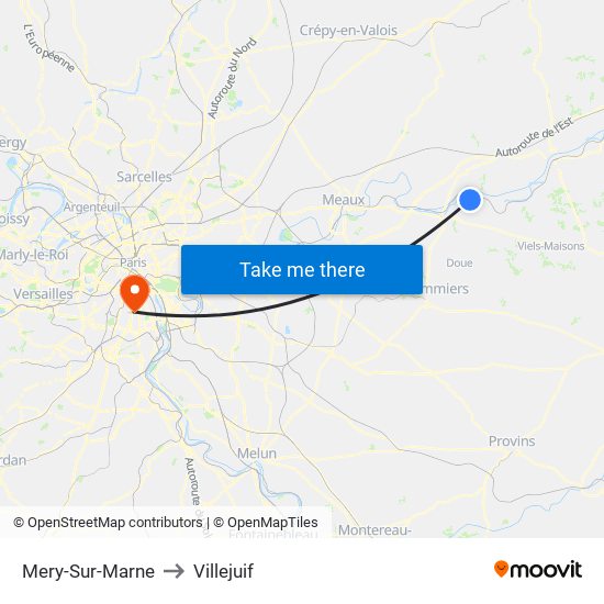 Mery-Sur-Marne to Villejuif map