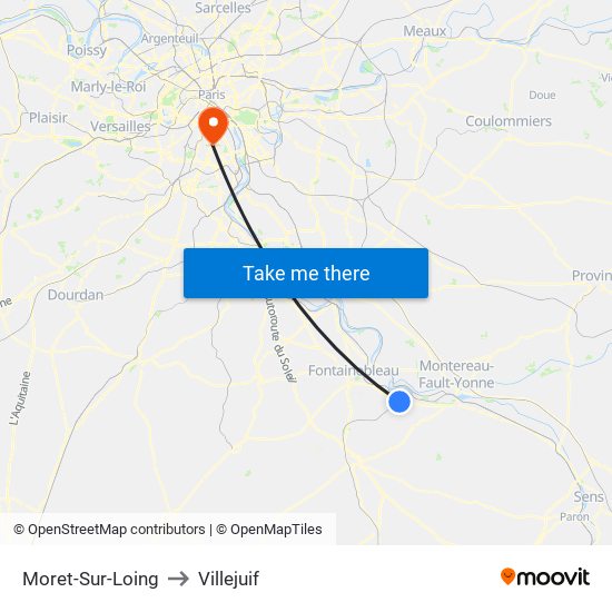Moret-Sur-Loing to Villejuif map