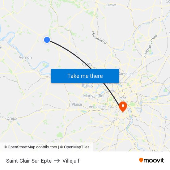 Saint-Clair-Sur-Epte to Villejuif map