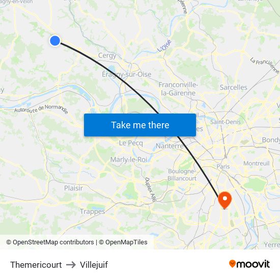 Themericourt to Villejuif map