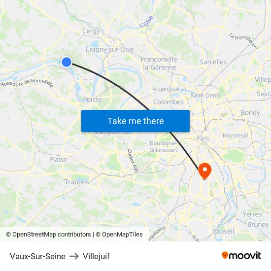 Vaux-Sur-Seine to Villejuif map