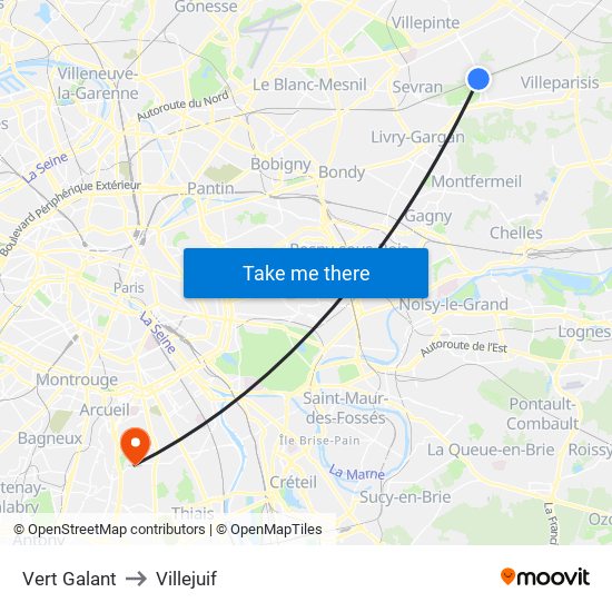 Vert Galant to Villejuif map