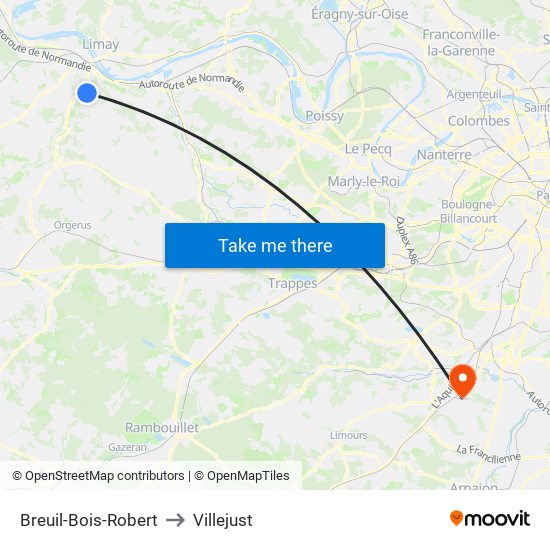 Breuil-Bois-Robert to Villejust map
