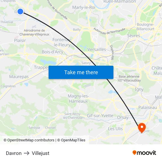 Davron to Villejust map